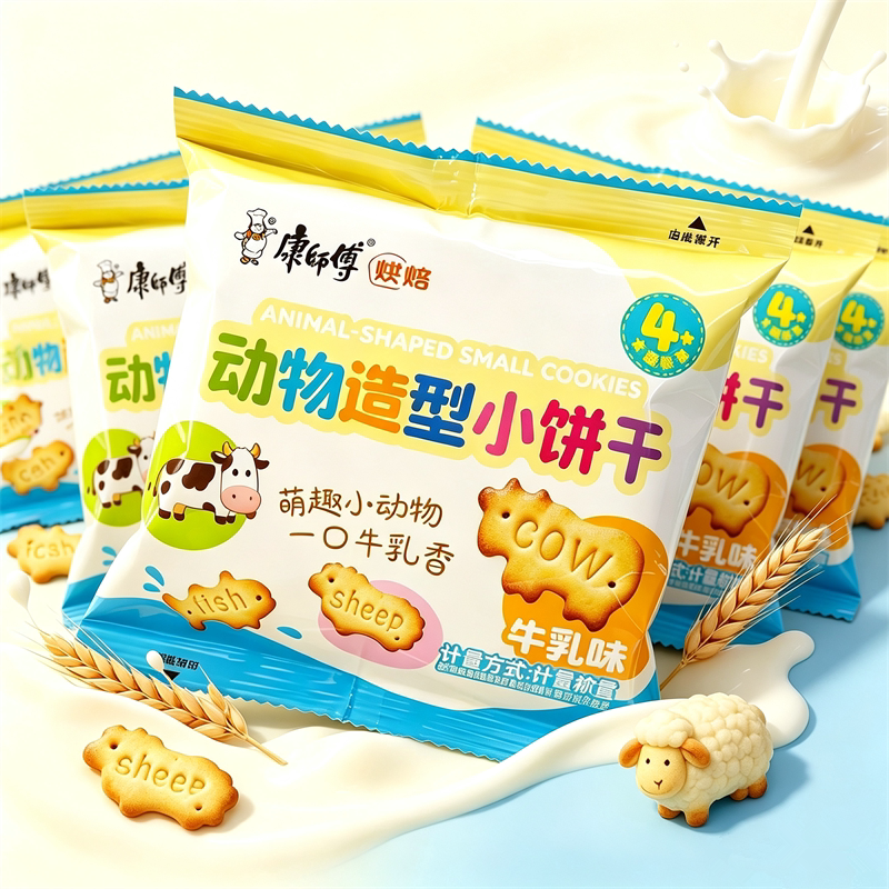 康师傅牛乳鲜小饼干动物造