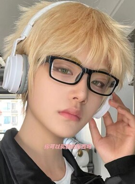 长方形窄框黑色cos动漫二次元眼镜配近视摆拍可爱帅气学生平光镜