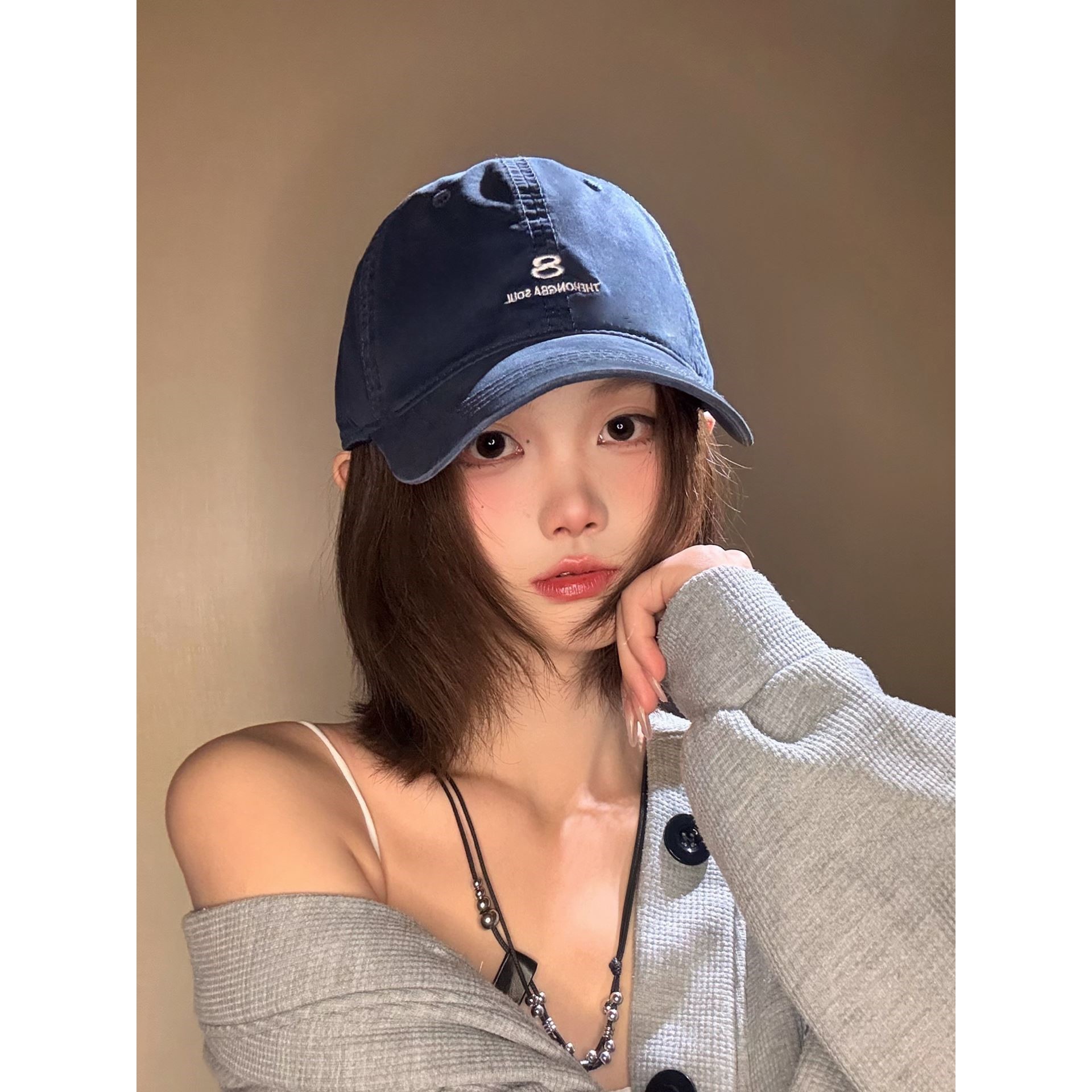 鸭舌帽女2025新款宽檐深顶显脸小帽子适合方圆脸大帽檐百搭棒球帽