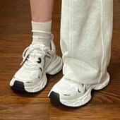 百搭厚底学生小白鞋 韩版 春季 网面透气休闲运动鞋 老爹鞋 女2024新款