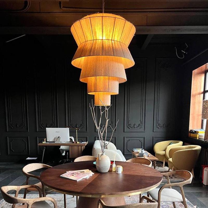 餐饮店吊灯日式复古包厢麻绳新中式禅意茶室别墅酒店大堂火锅店灯