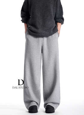 DAL美式cleanfit垂感男灰色直筒休闲街头简约空气层男女情侣卫裤