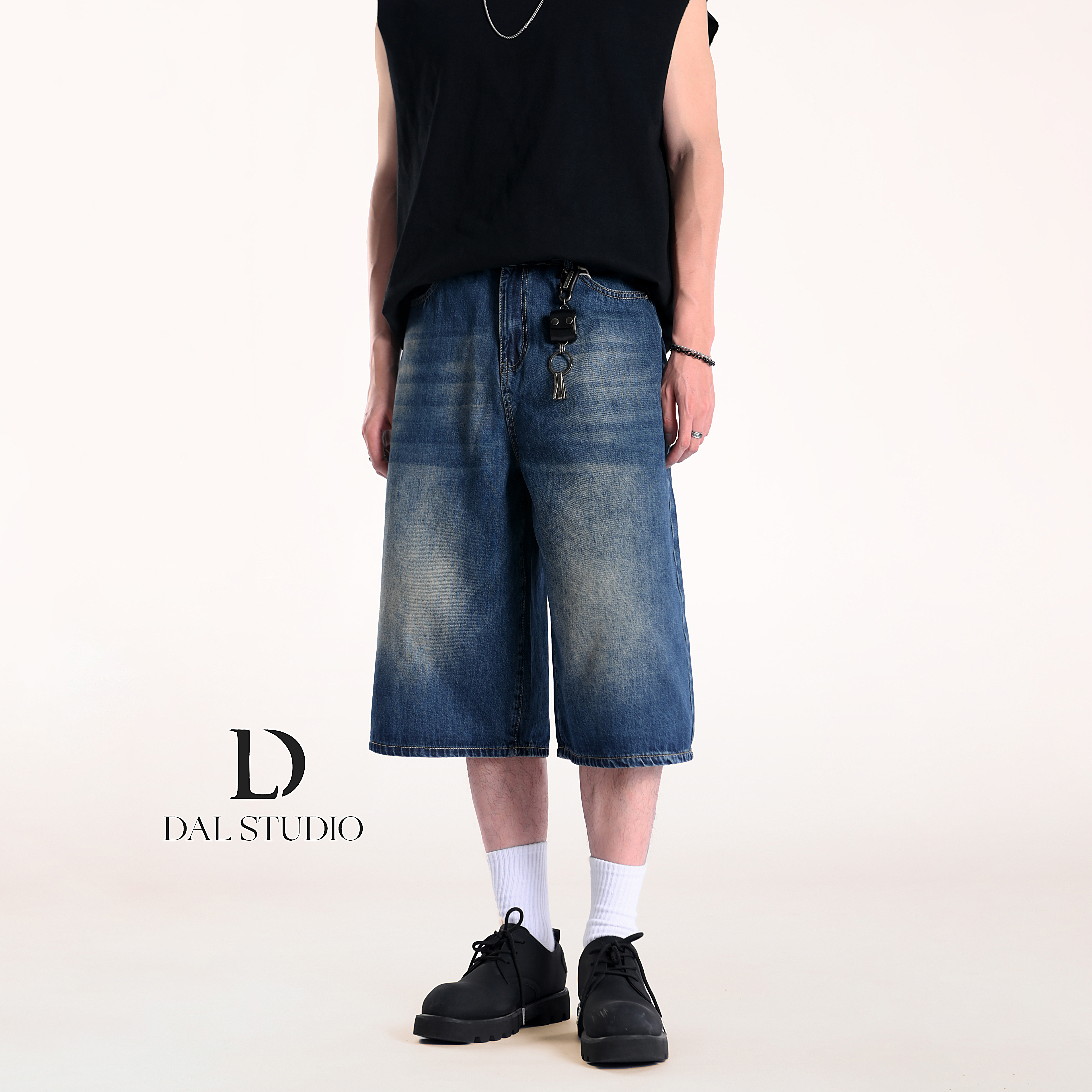 宽松显瘦牛仔七分裤潮