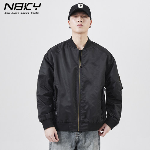NBKY美式潮流街头飞行夹克棒球服