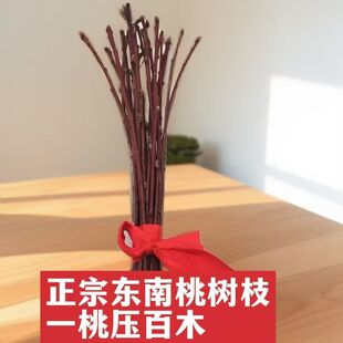 手工桃树枝装饰摆件复古文艺家居桌面工艺品天然材料摆设