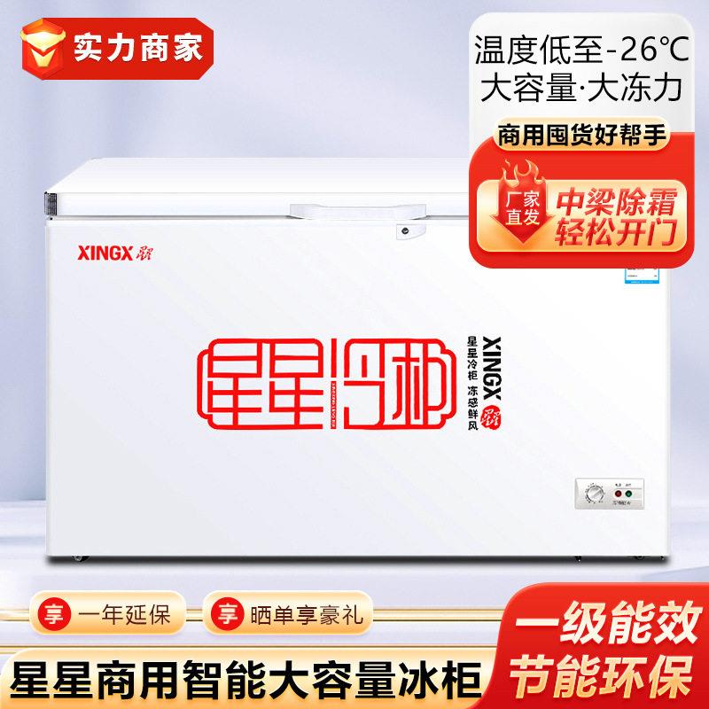 星星冰柜冷藏保鲜冷冻冰箱速冻雪糕冷饮海鲜柜卧式冷柜商用冰柜