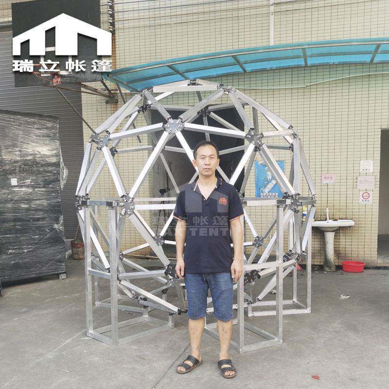 厂家定制2.5米直径铝合金球形球体桁架挂录像设备展览展示架子