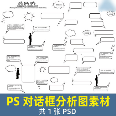 分析图对话框符号psd分层源文件景观建筑规划PS前期分析图素材