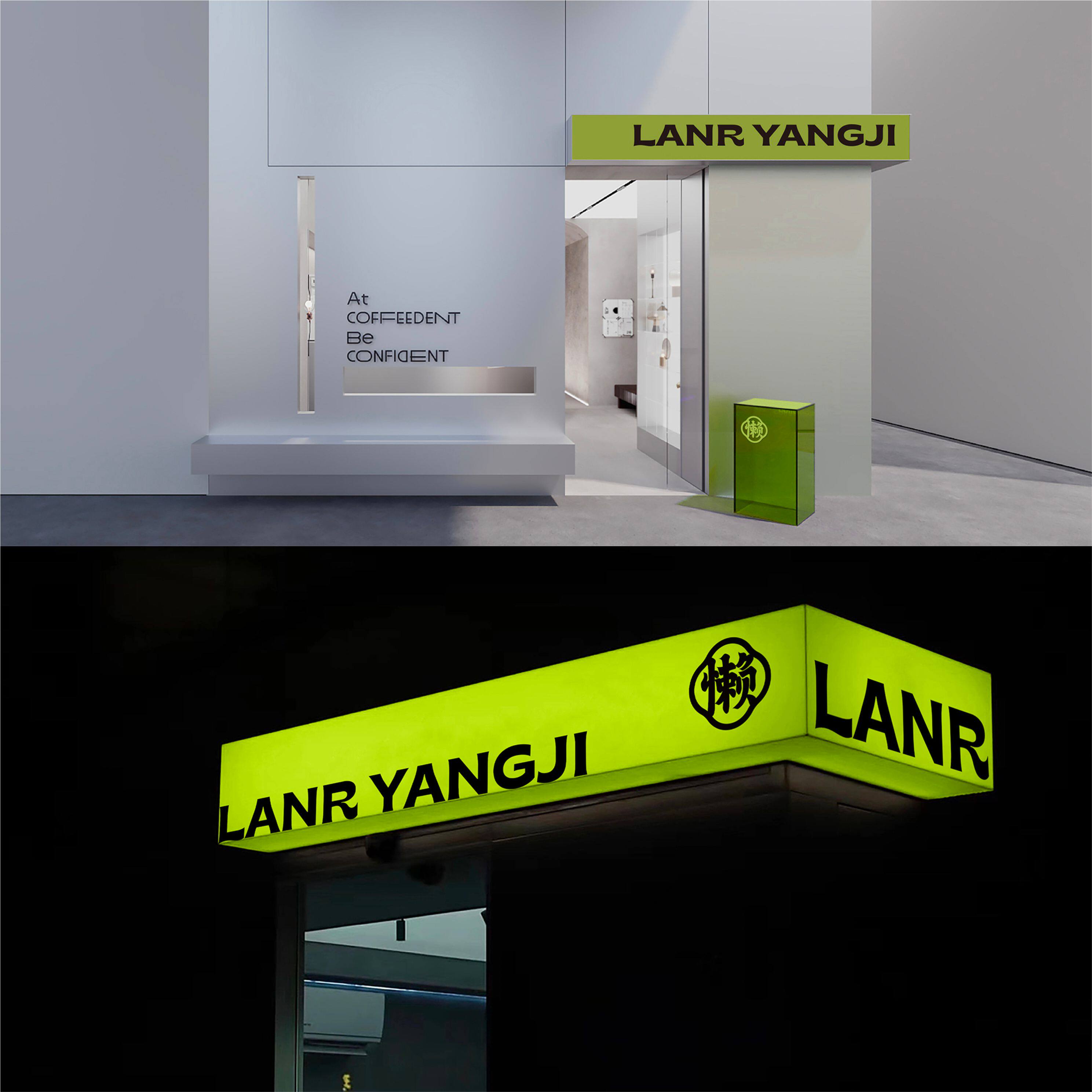 店铺门头发光招牌灯箱vi样机贴图导视店招mockup模板提案psd素材