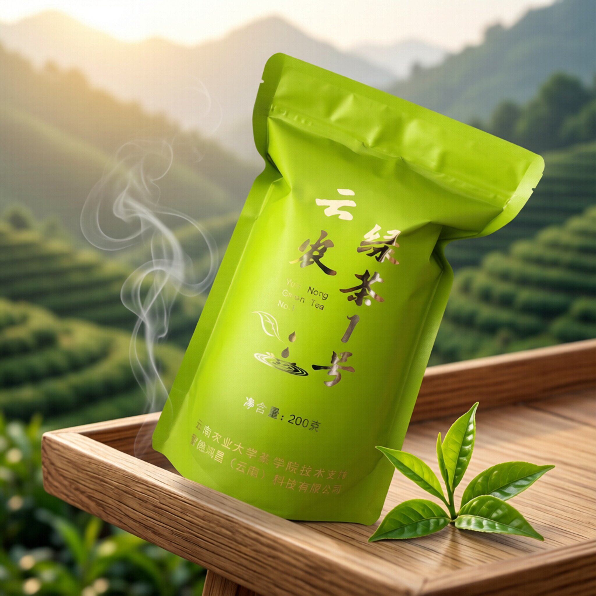 云南农大绿茶云农茶叶绿茶1号生态好茶云农茶学院浓香鲜爽甘醇