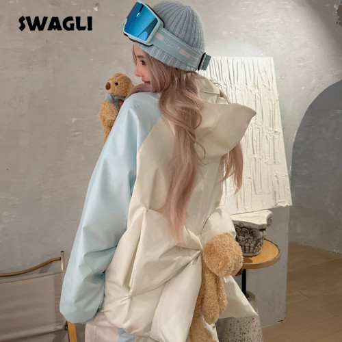 SWAGLI【抱抱熊】滑雪服套装外套裤子3L防风防水加绒单双板户外