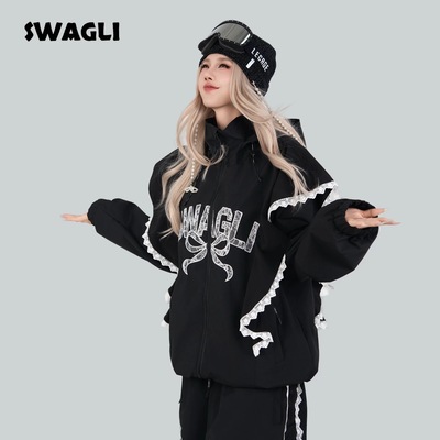 SWAGLI【阿拉蕾】3L滑雪服套装防风防水加绒加厚滑雪服滑雪裤