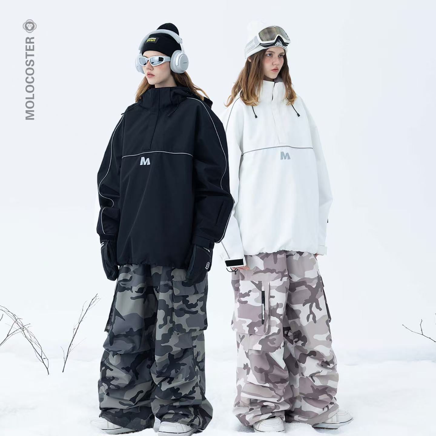 MOLOCOSTER西猿 防水保暖男女单双板户外运动美式工装迷彩滑雪裤