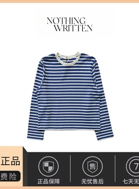 【现货】韩国小众nothing written 经典休闲宽松条纹撞色长袖T恤