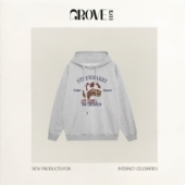 奶油蛋糕印花连帽卫衣女抽绳上衣 EDGE章若楠同款 现货 GROVE