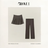 现货 西装 GROVE EDGE韩国小众Rosé同款 高腰垂感阔腿裤 裤 裙子