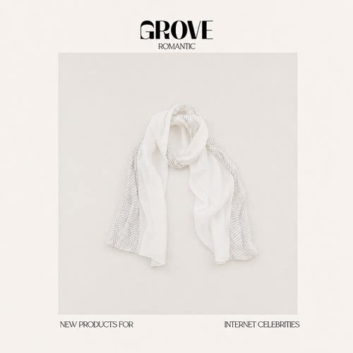 【现货】GROVE ROMANTIC韩国东大门李锦华同款轻薄波点拼接围巾