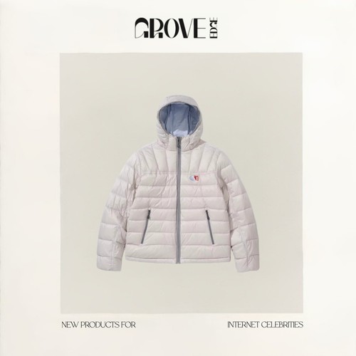【现货】GROVE EDGE韩系小众90绒短款轻薄排骨羽绒服潮流连帽外套
