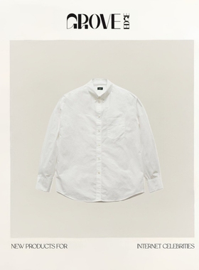 【现货】GROVE EDGE八奶蓝色衬衫女 韩版休闲宽松fever长袖上衣