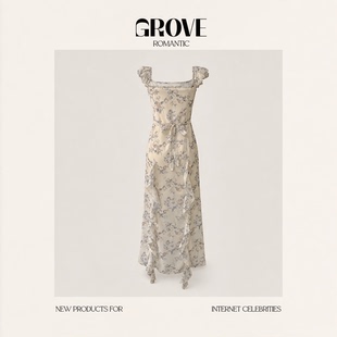 【现货】GROVE ROMANTIC韩国东大门柳智敏同款荷叶边吊带连衣裙