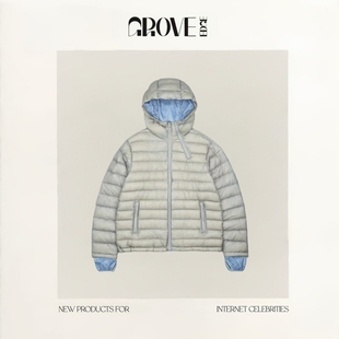 EDGE排骨羽绒服韩系女装 GROVE 保暖零压感连帽外套吴是温 现货