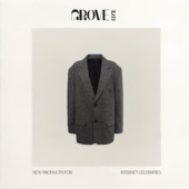 西服外套 EDGE韩国东大门Baby酱复古廓形灰色西装 现货 GROVE