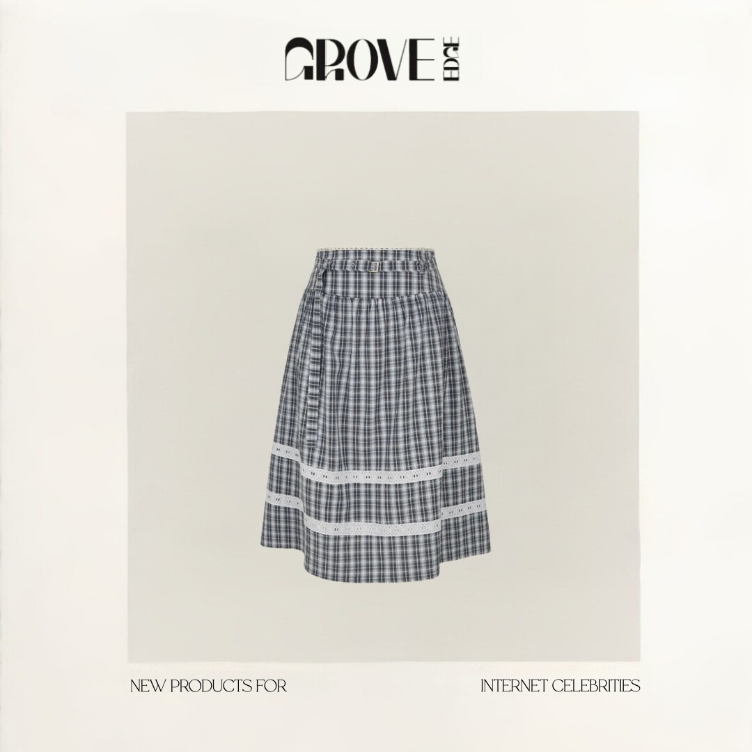 【现货】GROVE EDGE新款韩国设计师蕾丝系带蓬蓬半身裙