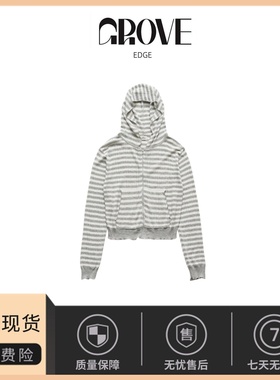 【现货】GROVE EDGE韩国设计师八奶空调罩衫连帽针织开衫韩系卫衣