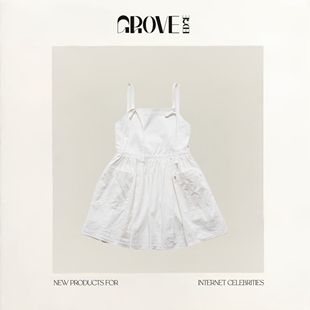 【现货】GROVE EDGE八奶连衣裙女新款韩版休闲宽松fever吊带长裙