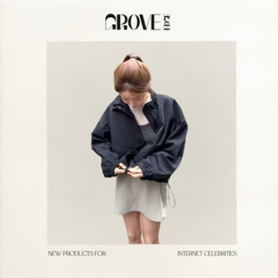 【现货】GROVE EDGE韩国东大门ounce立领冲锋衣外套韩系拉链夹克