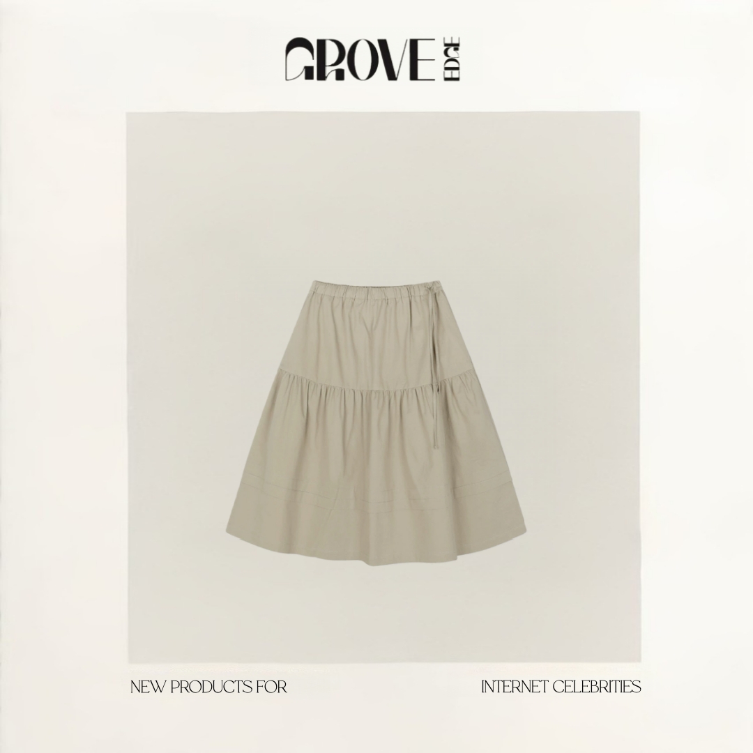 【现货】GROVE EDGE秋季新款韩国设计师氛围感拼接半身裙