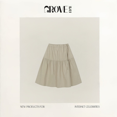 【现货】GROVE EDGE秋季新款韩国设计师氛围感拼接半身裙