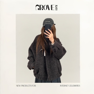 EDGE神仙藤井树羊驼毛羊毛夹克柔软圈圈呢立领外套 GROVE 现货