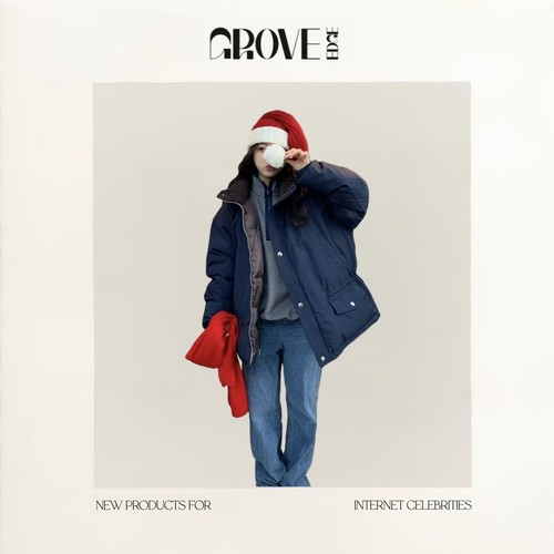 【现货】韩国八奶the barnnet羽绒服章若楠海军蓝立领白鹅绒外套