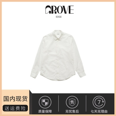 【现货】GROVE EDGE韩国八奶条纹衬衫薄韩系女装宽松防晒长袖衬衣