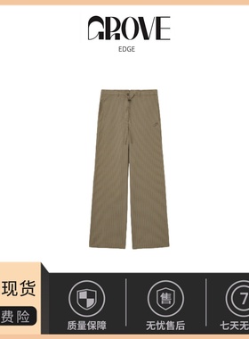 【现货】GROVE EDGE荷静同款条纹裤韩系女抽绳收腰慵懒高级感长裤