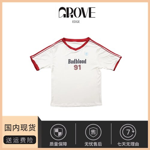 【现货】GROVE EDGE美式辣妹短袖T恤女复古印花小众上衣夏季潮