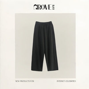 EDGE韩国东大门baby酱基础款 GROVE 日常棉质宽松抽绳卫裤 现货
