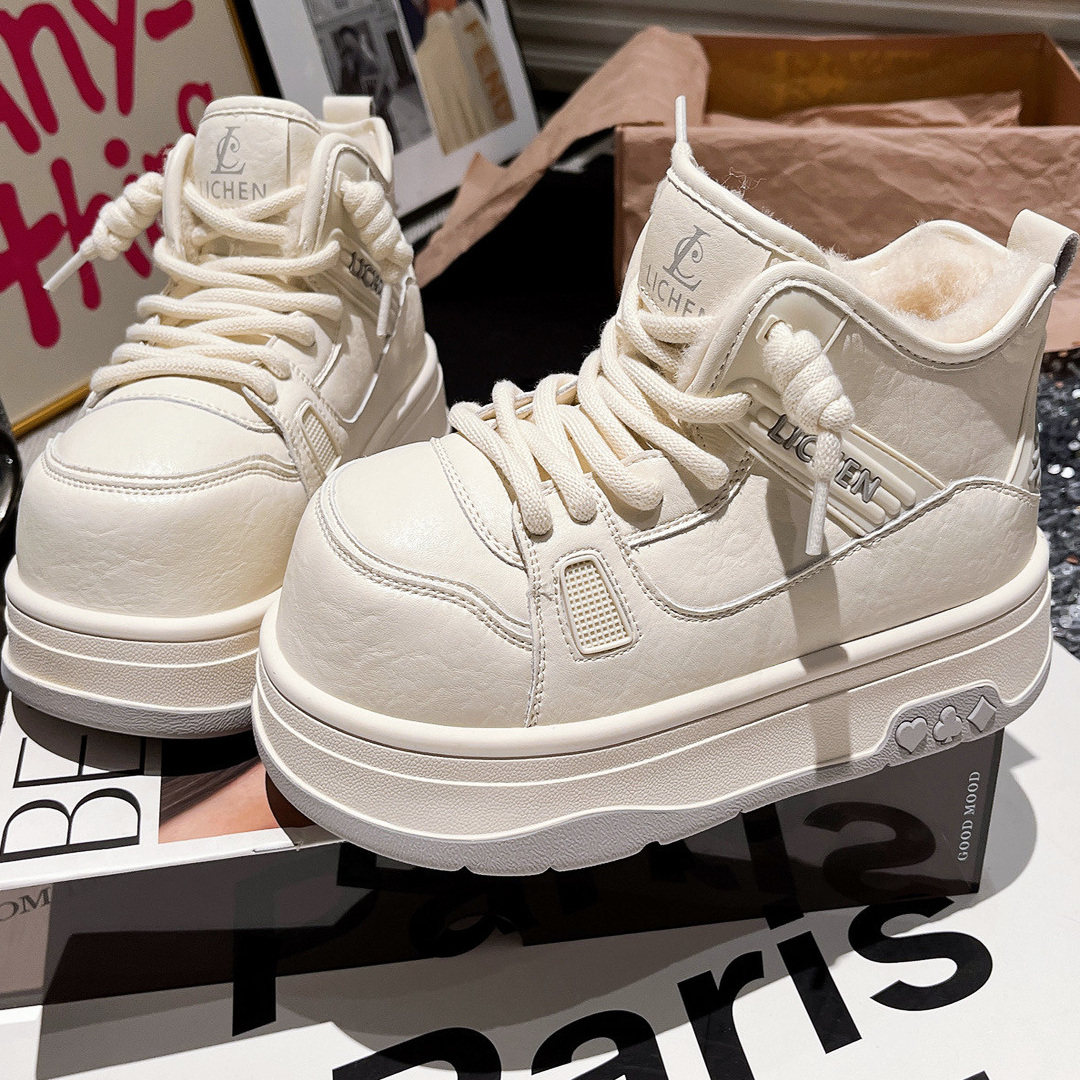 欧洲站大头卡皮巴拉面包鞋真皮羊毛厚底松糕雪地棉靴休闲小白鞋女,女鞋,时尚雪地靴,淘宝优惠券,粉丝福利购,淘宝优惠卷