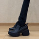 女皮鞋 厚底乐福鞋 2026新款 春季 小个子增高一脚蹬鞋 风小0201k