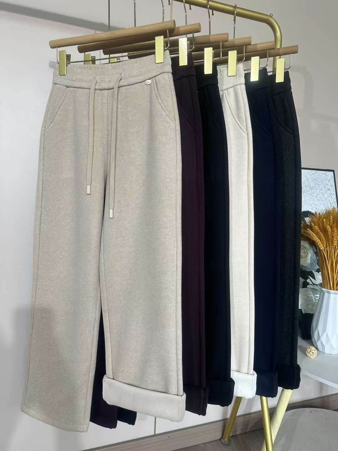 檬芬齐裤子女仿羊绒长裤冬款