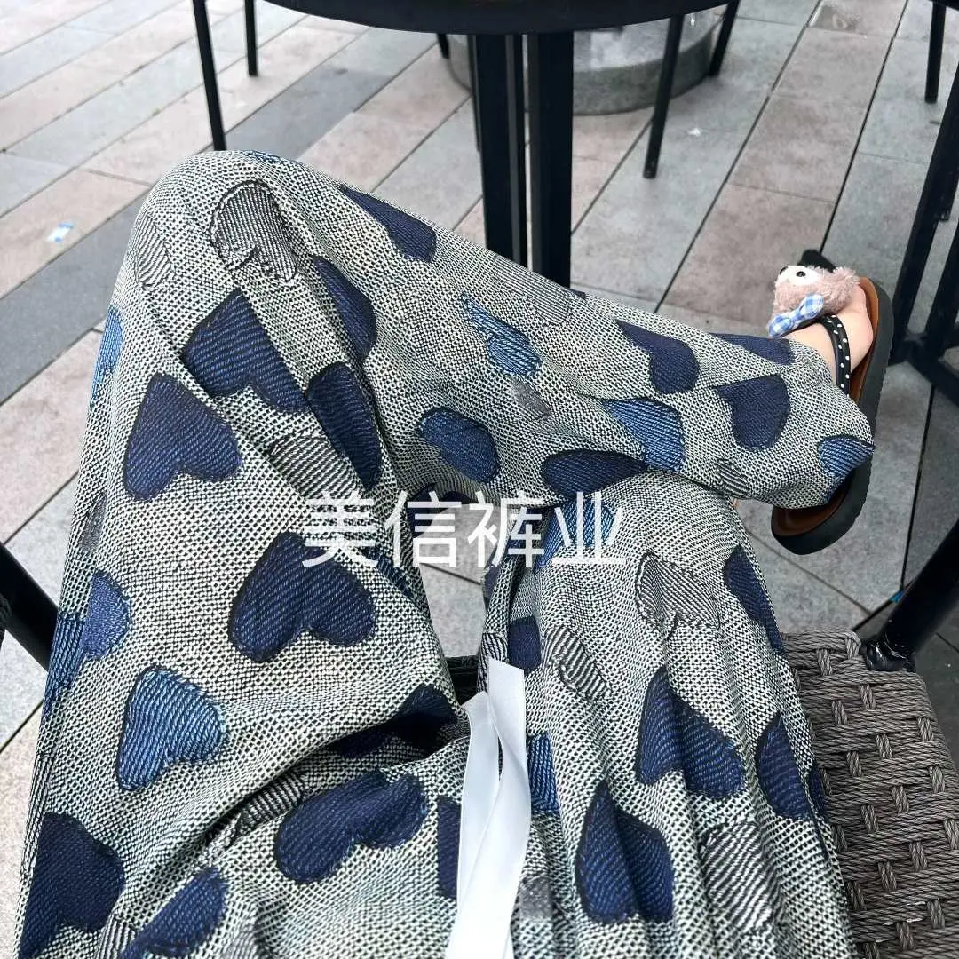 女士薄款春夏季居家人造棉绵绸睡裤沙滩九分加大码宽松棉绸阔腿裤