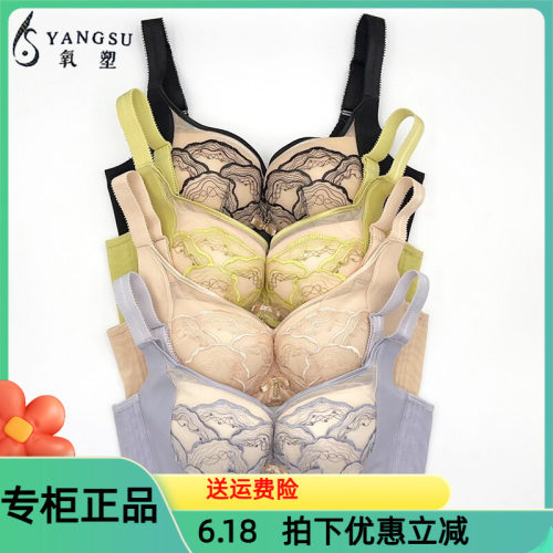 六月玫瑰氧塑文胸软钢圈厚B杯小胸聚拢上托收副乳调整型内衣8401