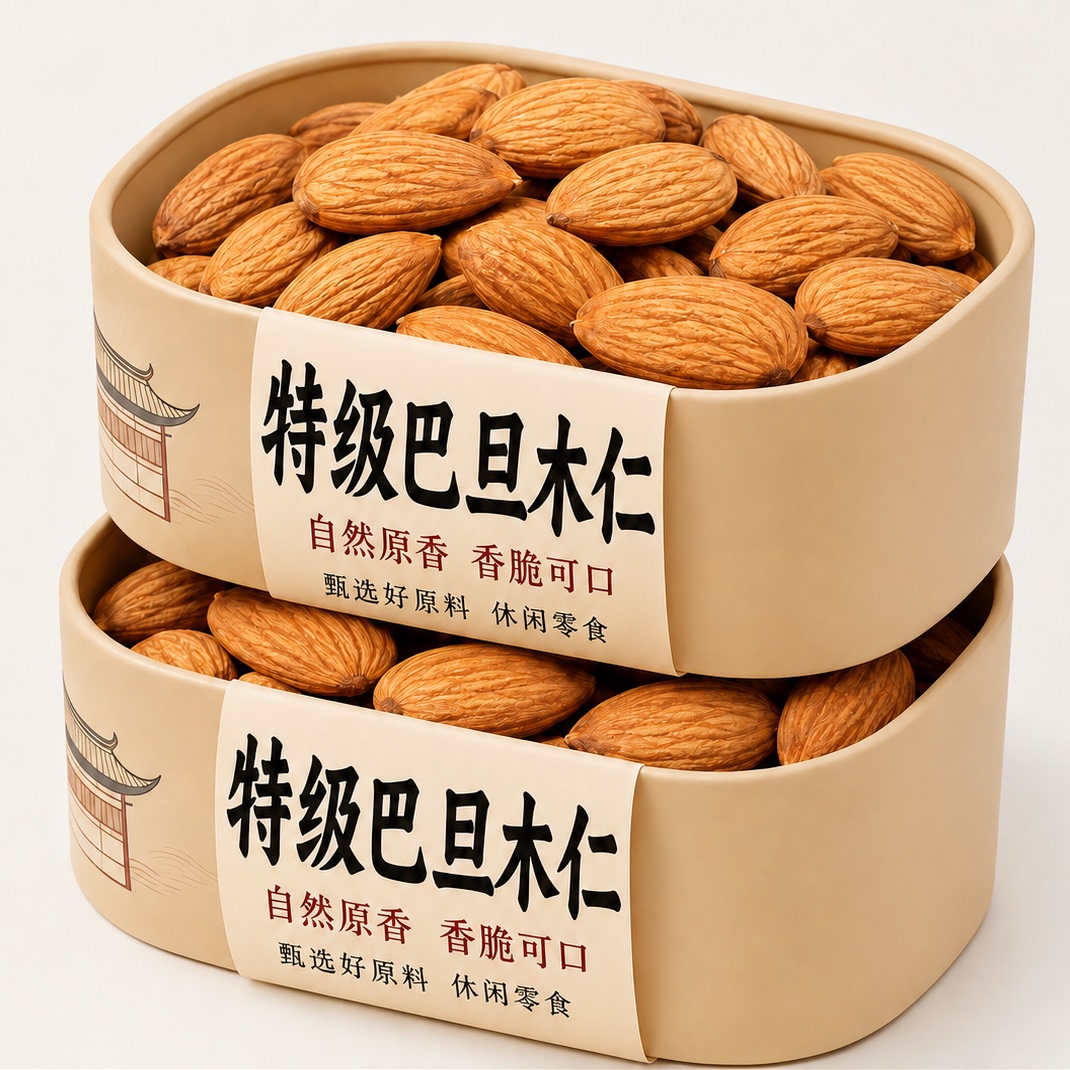 巴旦木仁坚果新鲜原味无添加官方旗舰店鲜新疆烘焙专用杏仁生特产
