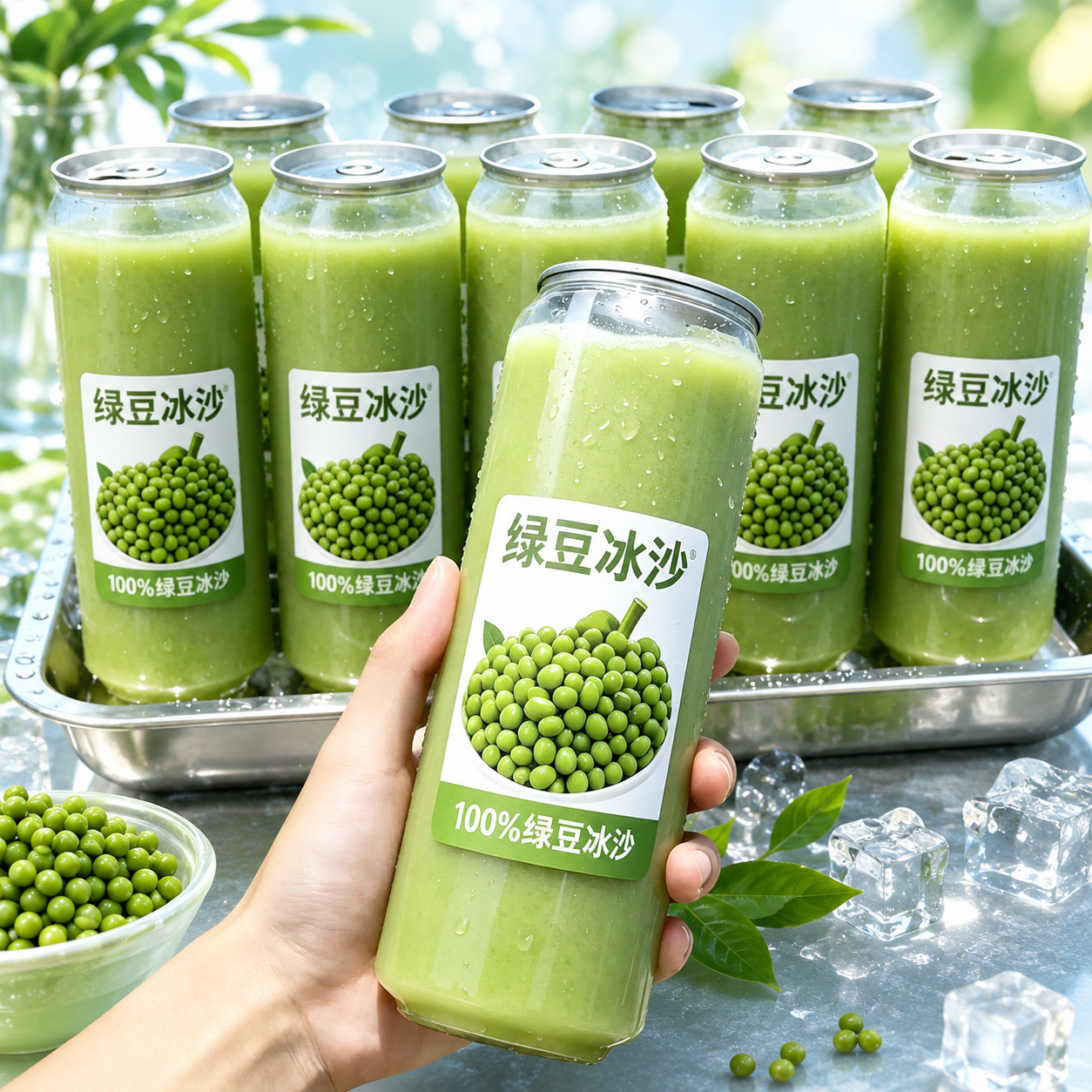 绿豆冰沙汤夏天清凉解渴解暑低脂低糖无添加绿豆沙官方旗舰店饮料