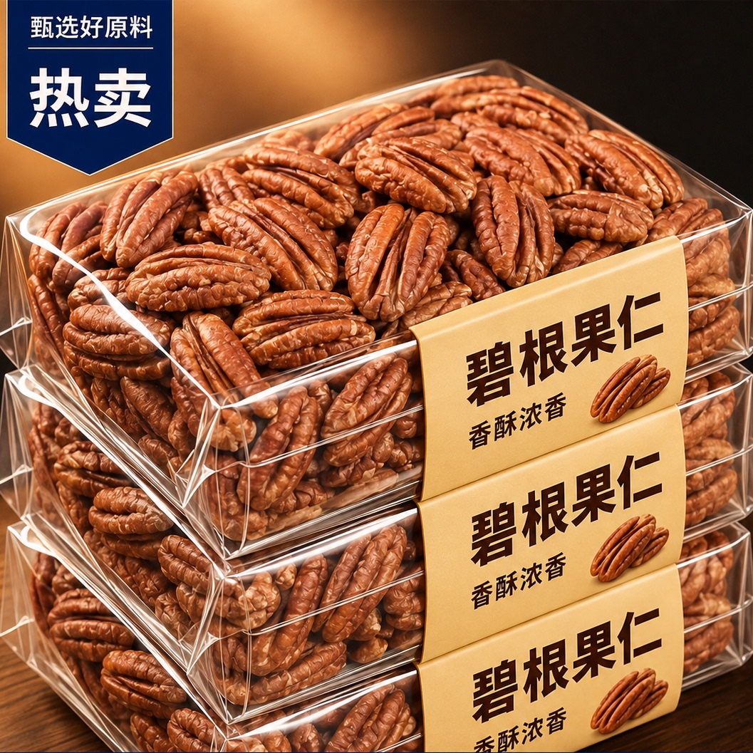新鲜碧根果仁官方旗舰店2026新货原味无添加长寿果儿童营养坚果仁