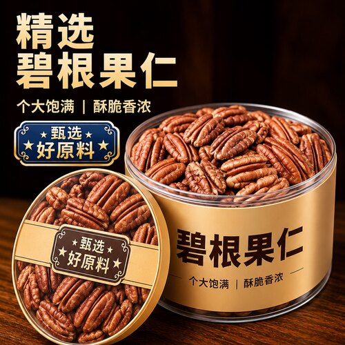 新鲜碧根果仁官方旗舰店2026新货原味无添加长寿果儿童营养坚果仁