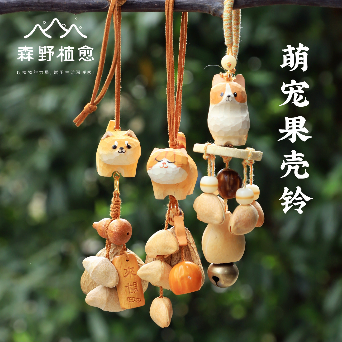 宠物狗狗小猫挂件植物果壳铃