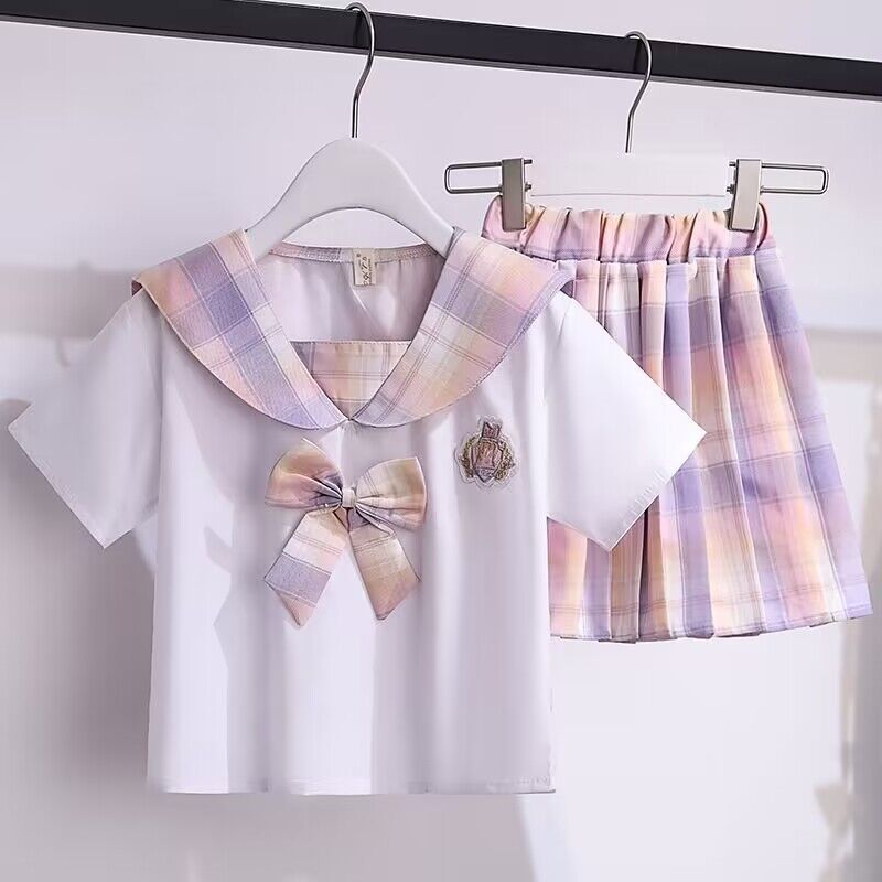 女童套装儿童学院风jk制服连衣裙夏装百褶裙童装夏天大童夏季裙子