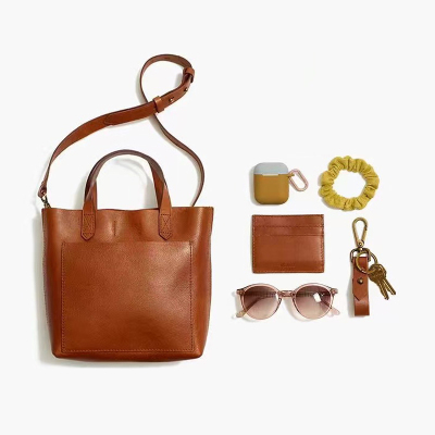 美国正品Madewell tote小号牛皮黑色酒红色单肩斜跨包小方包女包